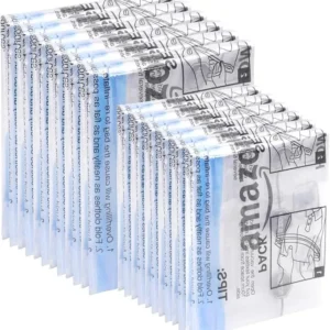 Amazon Basics Roll-Up Travel Zipper Storage Bags, 12 count (6 Small & 6 Medium), Multiple, Clear