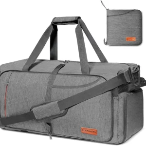 Canway 65L Travel Duffel Bag, Foldable Weekender Bag with Shoes Compartment for Men Women Water-proof & Tear Resistant