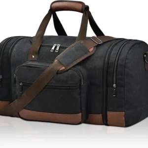 Litvyak Duffle Bag for Travel, 50L Canvas Travel Duffel Bags Overnight Weekend Gym Carry On Luggage Bag for Men & Women