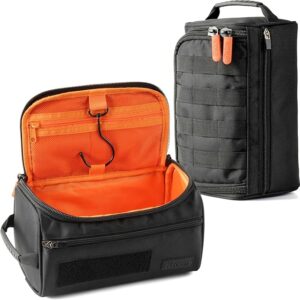 Fitdom Hanging Toiletry Bag Tactical Dopp Kit Case For Men. Perfect For Travel & Storage. Fits Large & Small Cosmetic, Clipper, Toothbrush, Shaving & Shower Care. Best Overnight Organizer