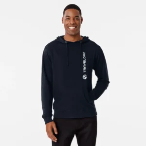 Lightweight Hoodie – Vertical Version White Pantone Normal Size Full Logo II