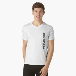V-Neck T-Shirt – Vertical Version Monochromatic Normal Size Brand II