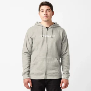 Zipped Hoodie – White Pantone Normal Size Brand