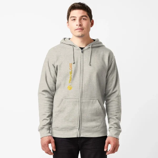 Zipped Hoodie - Vertical Version Original Pantone Normal Size Full Logo