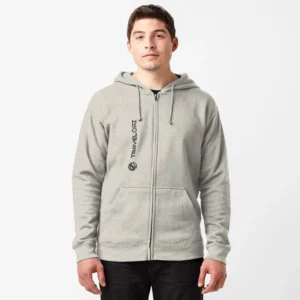 Zipped Hoodie – Vertical Version Monochromatic Pantone Normal Size Full Logo