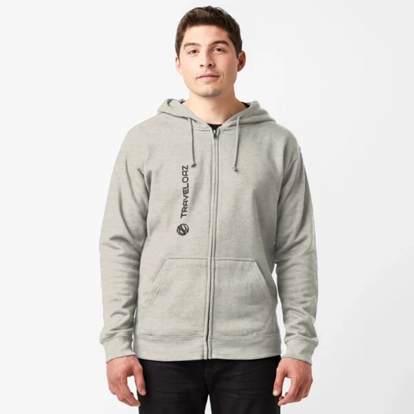 Zipped Hoodie - Vertical Version Monochromatic Pantone Normal Size Full Logo