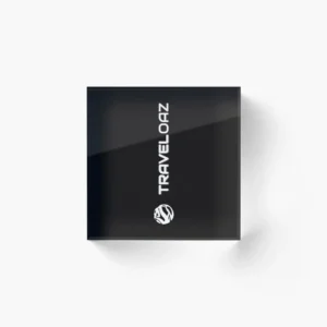 Acrylic Block – Vertical Version White Pantone Normal Size Full Logo